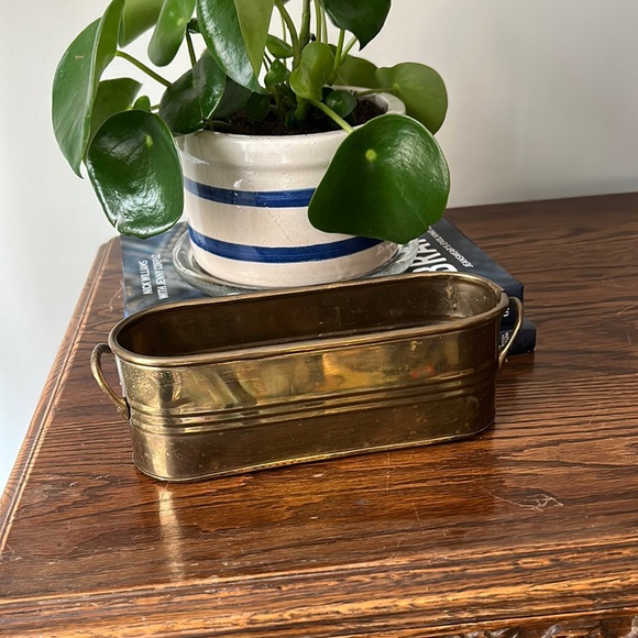 Other - VINTAGE Brass Planter Oval Container Planter